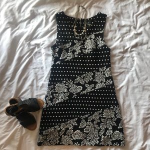 ANTHROPOLOGIE Maeve Black and White Floral Dress